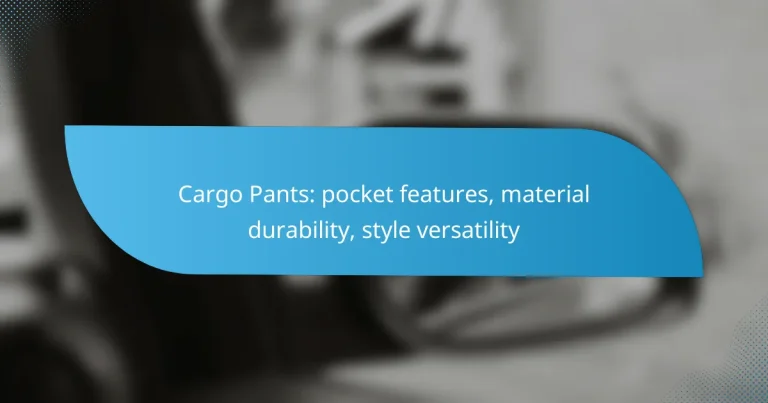 Cargo Pants: pocket features, material durability, style versatility