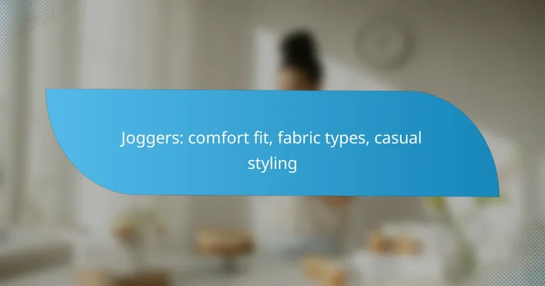 Joggers: comfort fit, fabric types, casual styling