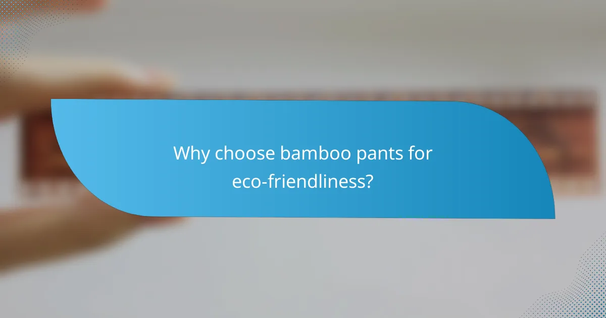Why choose bamboo pants for eco-friendliness?